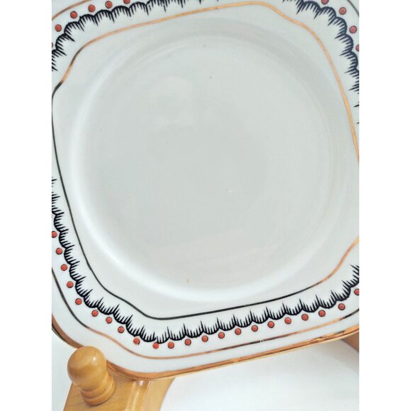 Antique  Art Deco Hand Painted Tea Cup and Saucer with Bread Plate  England - Picture 8 of 11